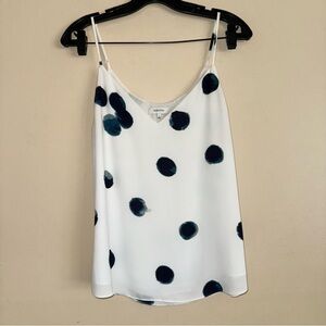 Babaton Aritzia White Polka Dot Flowy Tank Size S